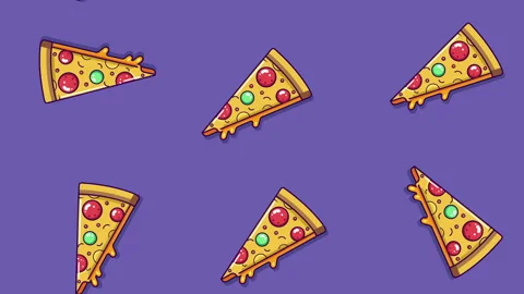 Pizza seamless pattern background animation. 4K motion animation Stock Footage 282269354