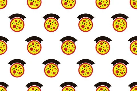 Pizza seamless pattern background Stock Illustration