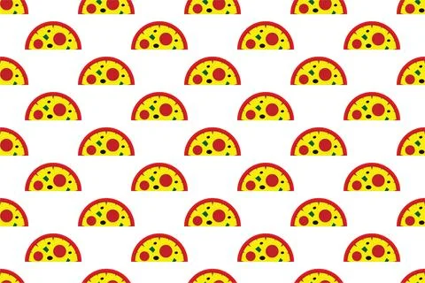 Pizza seamless pattern background Stock Illustration