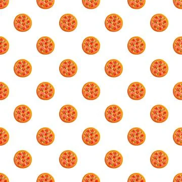 Pizza seamless pattern for food background design Stock Illustration