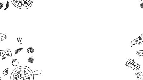 Pizza seamless pattern hand drawn Stock Illustration