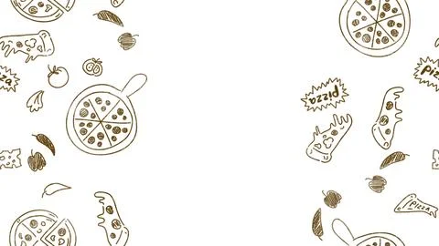 Pizza seamless pattern hand drawn Stock Illustration