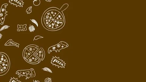 Pizza seamless pattern hand drawn Stock Illustration