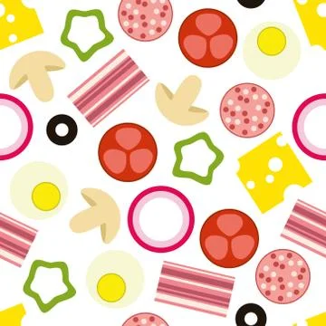 Pizza seamless pattern Stock Illustration