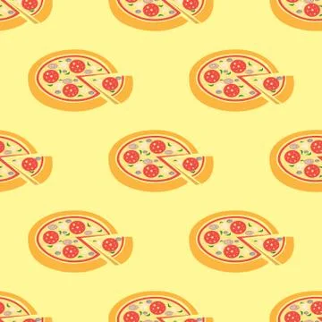 Pizza Seamless pattern Stock Illustration