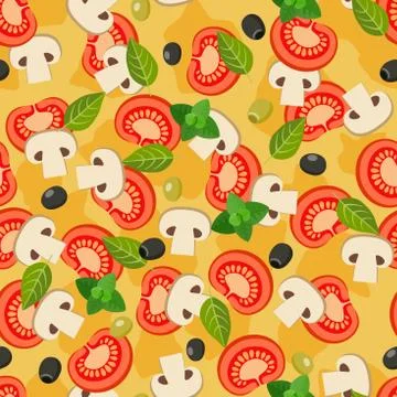 Pizza seamless pattern. Stock Illustration