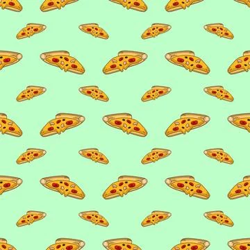 Pizza seamless pattern vector collection. Stock Illustration
