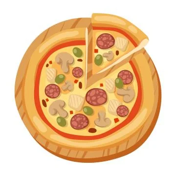 Pizza seamless pattern vector illustration piece slice pizzeria food menu snack 스톡 일러스트