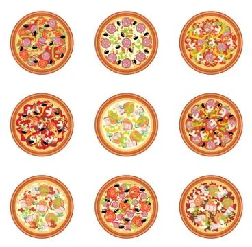 Pizza set Stock Illustration