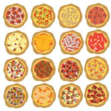 Pizza set Stock Illustration