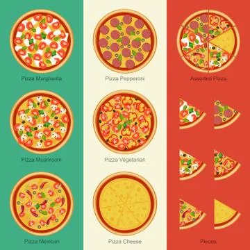 Pizza set Stock Illustration