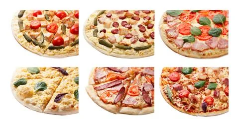 Pizza set isolated Foto stock