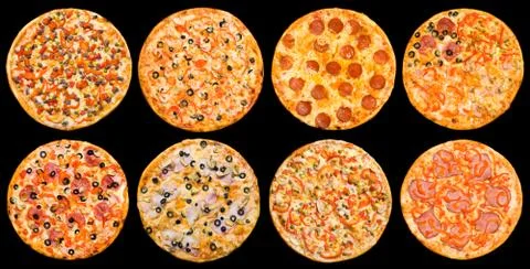 Pizza set Stock Photos