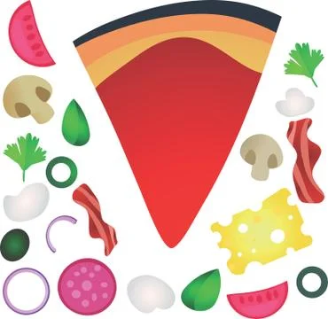 Pizza set. vector Illustrazione stock