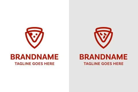 Pizza Shield Logo, symbolizing quality, protection, and exceptional taste Stock Illustration