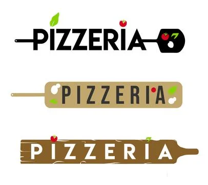Pizza shovel logo set. vector logotype Stockillustratie