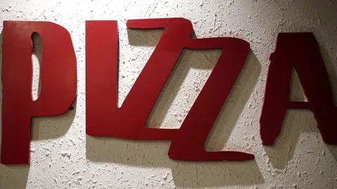 Pizza Sign Board in Inside Pizza hut Sho... | Stock Video | Pond5