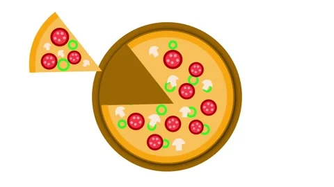Pizza Slice Animation 2D Flat animation on White Background Stock-Footage 335913570