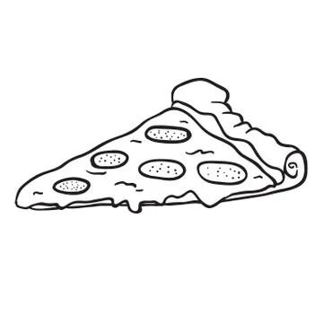 Pizza slice black Stock Illustration