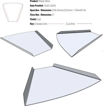 Pizza Slice box template die cut vector-eps Stock Illustration