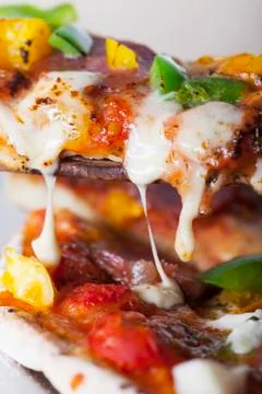 Pizza slice with cheese Stock Photos
