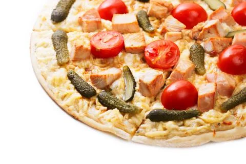 Pizza slice close up Stock Photos