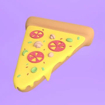Pizza slice icon. 3d rendering Stock Illustration