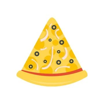 Pizza slice icon flat isolated vector Illustrazione stock