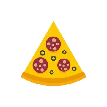 Pizza slice icon flat isolated vector Stock Illustration