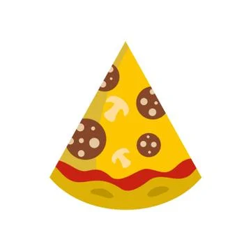 Pizza slice icon, flat style イラスト素材