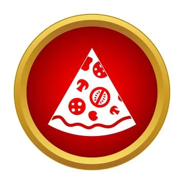 Pizza slice icon with no tomato sign Stock Illustration