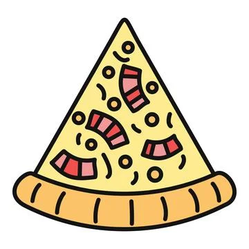 Pizza slice icon representing fast food and italian cuisine Stock Illustration