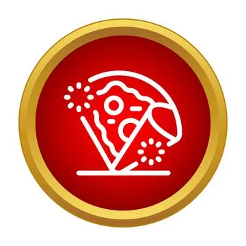 Pizza slice icon representing fast food delivery Illustrazione stock