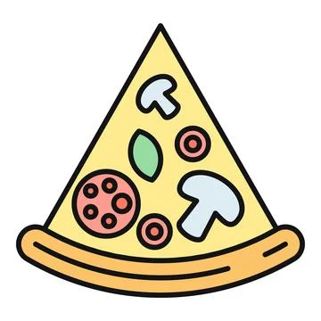 Pizza slice icon representing fast food and italian cuisine Stock Illustration