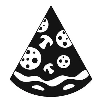 Pizza slice icon, simple black style Stock Illustration