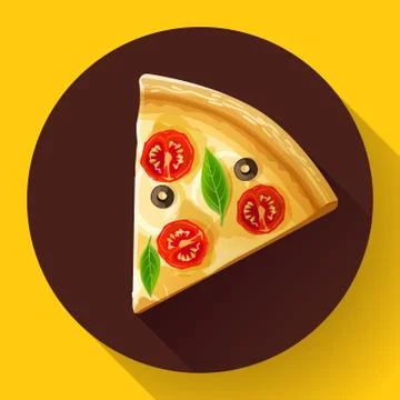 Pizza slice icon vector Stock Illustration