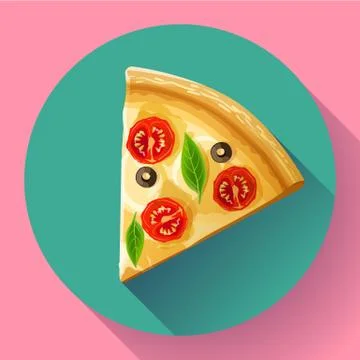 Pizza slice icon vector Stock Illustration