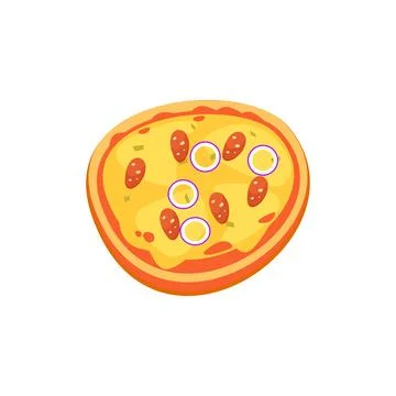 Pizza slice icon vector. Pizza slice with melted cheese イラスト素材