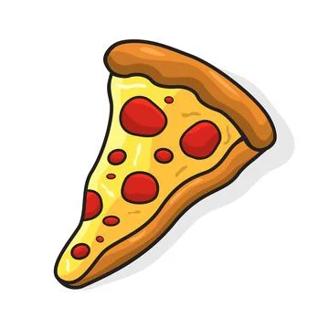 Pizza Slice Isolated Cartoon Design Fast Food Vector Illustration Stock Illustration