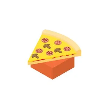 Pizza slice isometric icon Stock Illustration