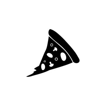 Pizza slice line icon. Pizza flat line icon Stock Illustration