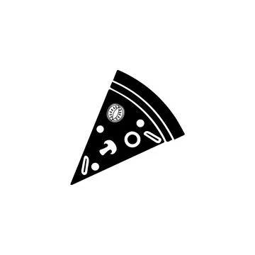 Pizza slice line icon. Pizza flat line icon Stock Illustration