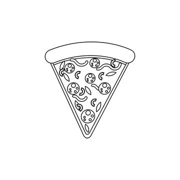 Pizza slice line icon. Pizza flat line icon Stock Illustration