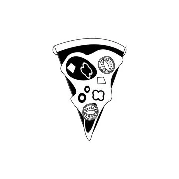 Pizza slice line icon. Pizza flat line icon Stock Illustration