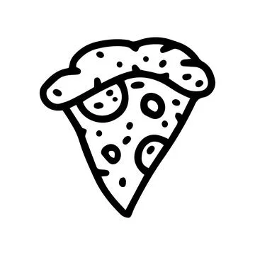 Pizza slice line vector doodle simple icon Stock Illustration