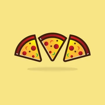 Pizza slice with melted cheese and pepperoni. Stock Illustration