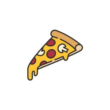 Pizza slice with melting cheese Stock Illustration