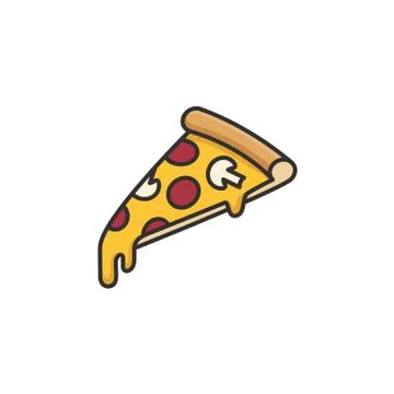 Pizza slice with melting cheese Stock Illustration