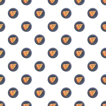Pizza slice pattern with pepperoni and cheese illustration Stock Illustration