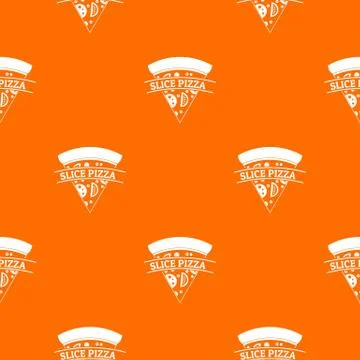 Pizza slice pattern vector orange Stock Illustration